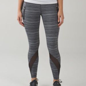 Lululemon Inspire Tight Mesh Black Legging Stripe
